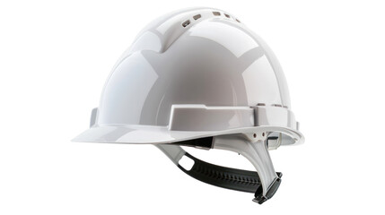 photograph of white safety helmet, Isolated on a transparent background.