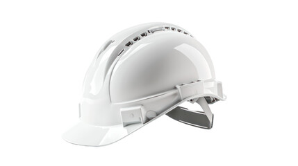 Fototapeta premium photograph of white safety helmet, Isolated on a transparent background.