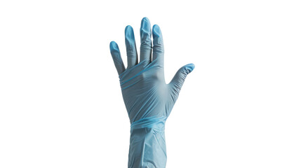 Obraz premium Hand in medical gloves. Isolated on transparent background.