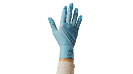 blue gloves Offer symbol of protection and safety for hands isolated on transparent background.