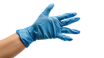 blue gloves Offer symbol of protection and safety for hands isolated on transparent background.