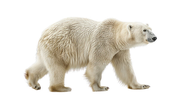 White Polar Bear Isolated on transparent background.