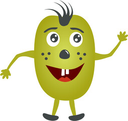 funny monster - graphic for your child, design for t-shirt, sticker, nursery, kindergarten, school, vector