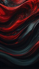 Sinister Crimson Flow Abstract Dark Background with Red and Black Wavy Elements