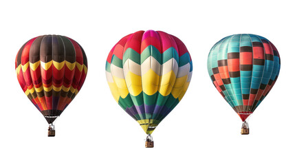 Group hot air balloon, Isolated on a transparent background - obrazy, fototapety, plakaty