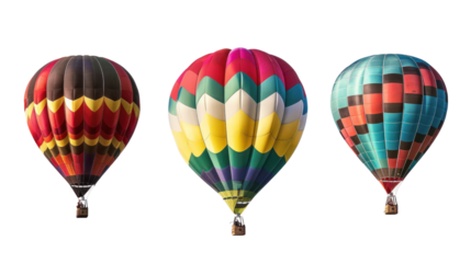 Group hot air balloon, Isolated on a transparent background