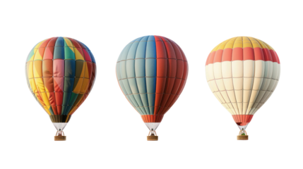 Group hot air balloon, Isolated on a transparent background