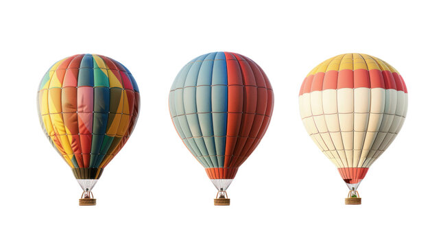 Group hot air balloon, Isolated on a transparent background