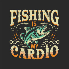 Fishing t-shirt design template. Fishing typography. Fishing lettering.