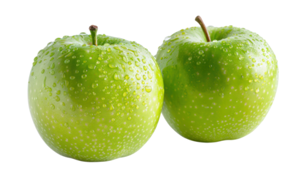 Fresh green apple isolated on white background, a delicious and healthy snack