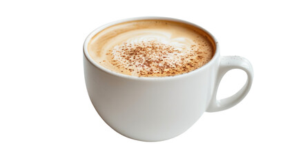 coffee cup and hot coffee, Isolated on a transparent background.
