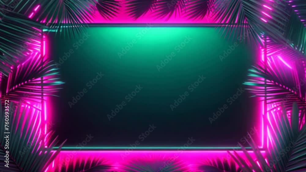 Leinwandbilder a neon green frame with a black background. the frame is a part of a larger image.