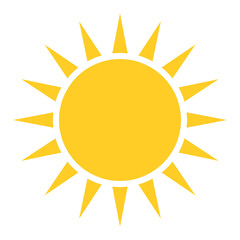 sun shape symbol, vector illustration of simple yellow star