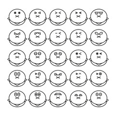 funny bun and beard emoticons set