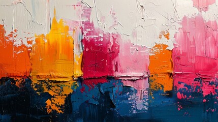 Colorful Abstract Painting on White Background