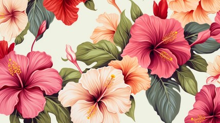 Floral wallpaper collection tropical flowers