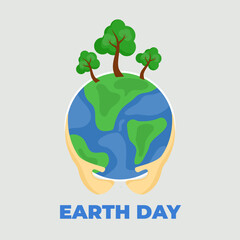 Flat background for earth day celebration