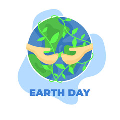 Flat background for earth day celebration