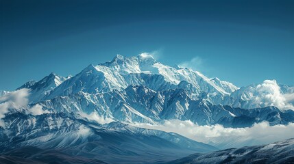 Fototapeta na wymiar Panoramic View of Mountain Range From Summit