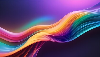 Rainbow wave art curve energy bright relax romantic banner, AI generated
