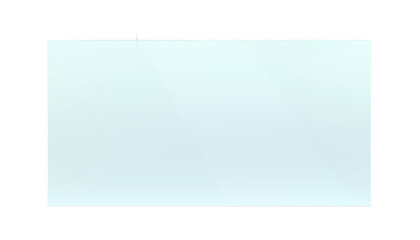 Rectagle transparent glass with a light blue tint, realistic plate. Acrylic or glass texture frame. Png