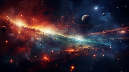 Obraz na płótnie Canvas Planets in space Galaxy