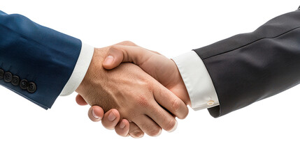 Successful Negotiation: Two men and women shake hands after agreeing on a deal. Demonstrates negotiation skills and professionalism Isolated on a transparent background.