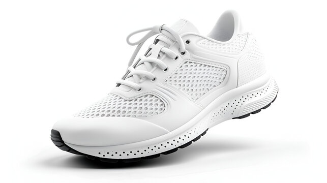 white running sneakers mockup on white background.. generative ai 