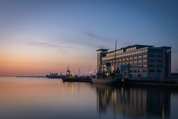 The coast in Malmo after sunset, blue hour