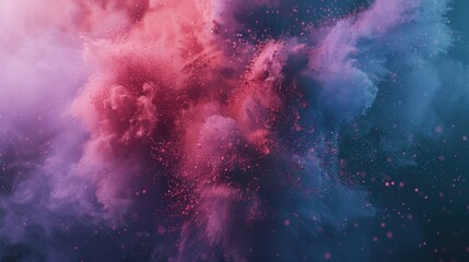 A vibrant pink and blue powder cloud in the air. Perfect for creative projects