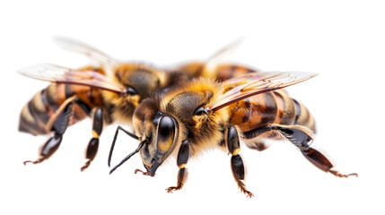 Bees, Isolated on transparent background.