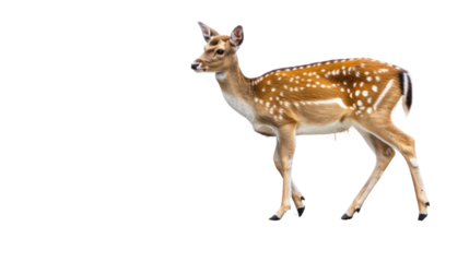 Be aware of deer crossing the road. Caution, Isolated on transparent background.