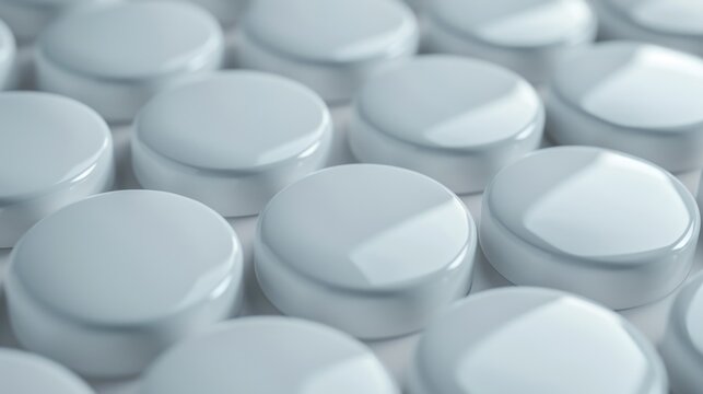 White knobs arranged neatly on a table, perfect for home improvement or DIY projects