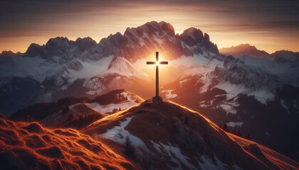 Good Friday Holiday Cross. Crucifixion of Jesus Christ Background.