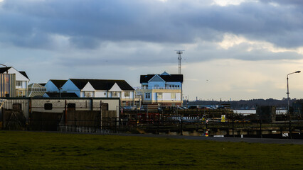 boats in the harbor, Southampton, Mayflower park