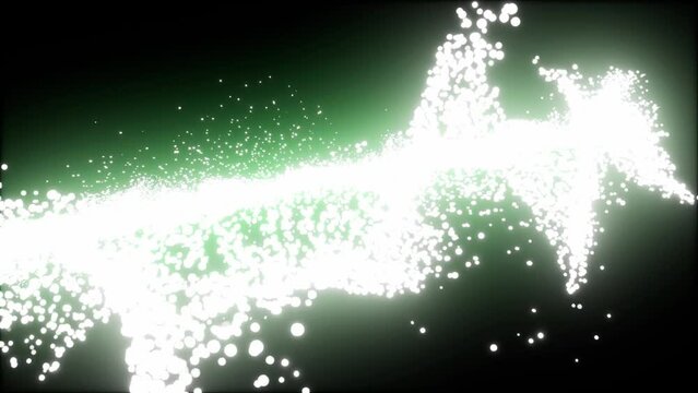 Intro logo reveal from green bloomed particles