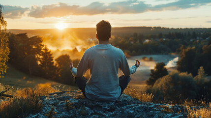 Obraz premium Serene Sunrise Meditation