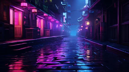 Raamstickers street in night © HMDesigner