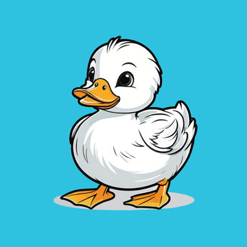 cute duck vector isolated