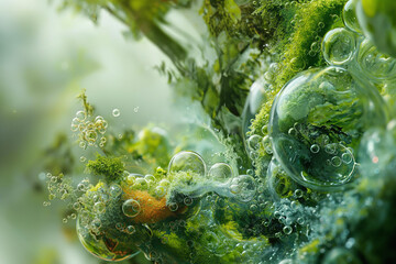 A fantastic microscopic world full of greenery