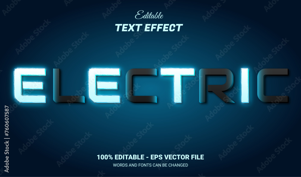 Canvas Prints electric editable text effect