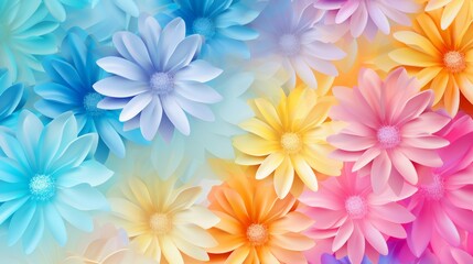Obraz premium Whimsical Daisies in a Rainbow Gradient
