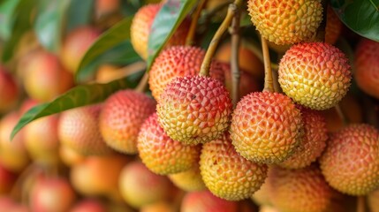  a tree filled with lots of fruit hanging from it's branches with lots of green leaves on top of it.