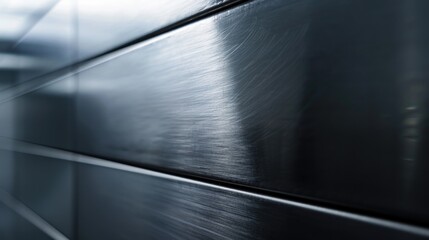 Detailed shot of a metal wall with blurred background. Suitable for industrial, construction, or urban concepts
