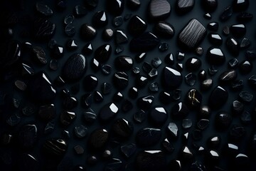 black and white background, Dive into a captivating black stones background, meticulously crafted...