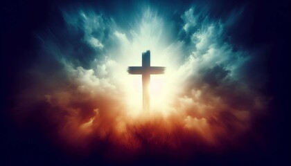 Fototapeta na wymiar Good Friday Holiday Cross. Crucifixion of Jesus Christ Background.