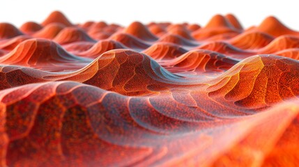  a computer generated image of a wave of red and orange colors on a white background with a blurry image of a wave of red and orange colors on the top of the top of the image. - obrazy, fototapety, plakaty