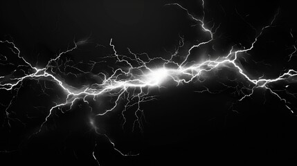 Striking image of a lightning bolt, perfect for weather-related designs - obrazy, fototapety, plakaty