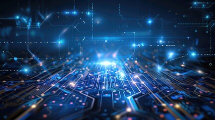Obraz premium Abstract digital background with technology circuit board texture. Electronic motherboard illustration. Communication and engineering concept