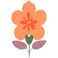 Decorative flower. Floral plant element for beautiful design. Simple form. Vector drawing.